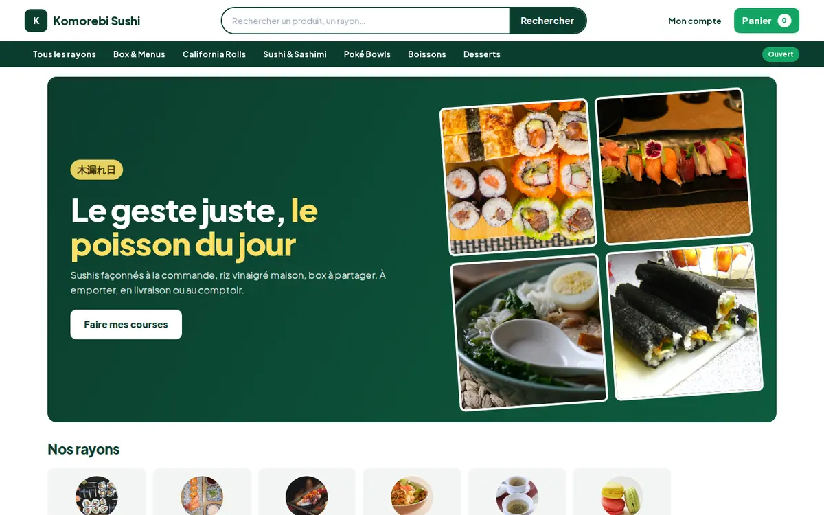 Modèle Food Market sur ordinateur