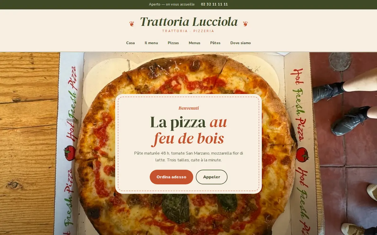 Modèle Italian Trattoria sur ordinateur