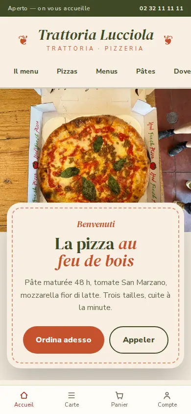 Modèle Italian Trattoria sur mobile