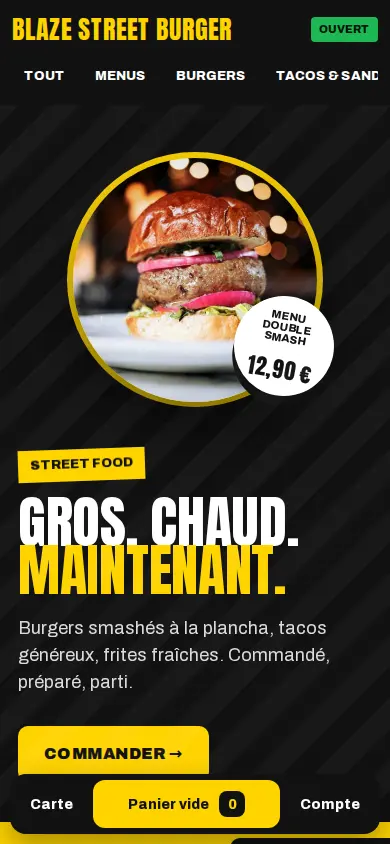 Modèle Urban Street Food sur mobile